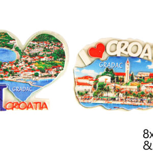 Magneti I love CRO, dva oblika, Gradac (SET 10 kom.)