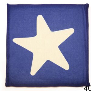 Tamno plavi jastuk za sjedenje, s bijelom zvijezdom