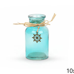 Ukrasna plava staklena bočica s privjeskom, bez čepa