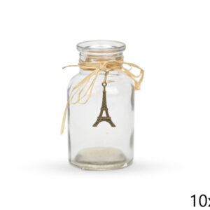 Ukrasna prozirna staklena bočica s privjeskom, bez čepa