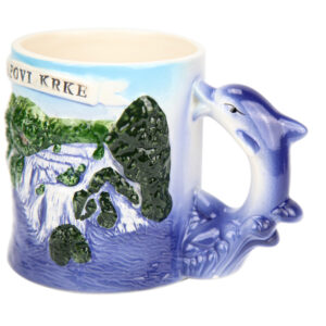 Keramičke 3D šalice s dupinom, Slapovi Krke (SET 4 kom.)