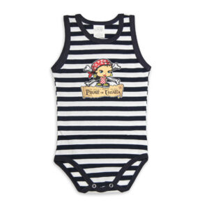 Crni ženski dječji mornarski body s piratkinjom