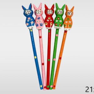 Drvene raznobojne olovke sa zečevima (SET 5 kom.)