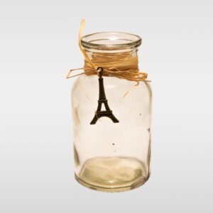 Ukrasna prozirna staklena bočica s privjeskom, bez čepa