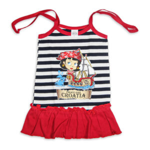 Crvena mornarska haljinica s piratkinjom