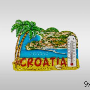 Magneti s termometrom i palmama, Gradac Croatia (SET 12 kom.)