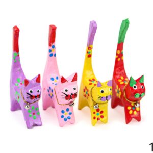 Male šarene mace sa cvjetovima i zvoncem (SET 4 kom.)