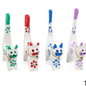 Bijele mace sa šarenim cvjetovima i zvoncem (SET 4 kom.)