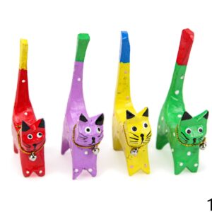 Male šarene mace s bijelim točkicama i zvoncem (SET 4 kom.)