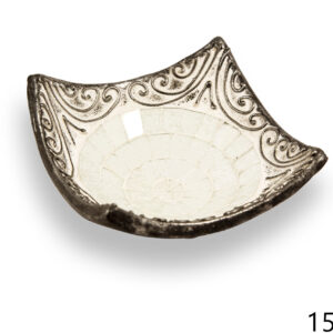 Keramička duboka zdjela s bijelim stakalcima i ukrasima