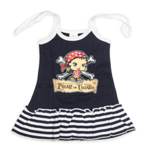 Crna haljinica s piratkinjom i prugicama