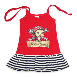 Crvena haljinica s piratkinjom i prugicama