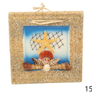 Ukrasna zidna slika s pijeskom, školjkama i morskom zvijezdom