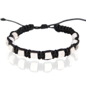 Narukvice s kamenom, crni konop (SET 10 kom.)