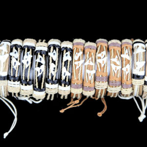 Kožne narukvice sa špagama i dva zuba morskog psa (SET 30 kom.)