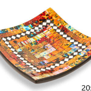 Crna zdjela s mix stakalcima i zrcalnim rombovima, 20cm