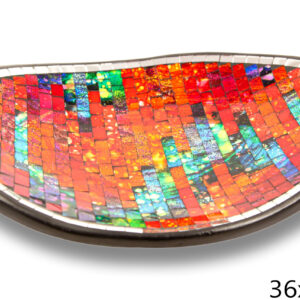 Crna ovalna zdjela s mix narančastim i zrcalnim stakalcima