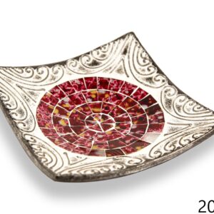 Crna zdjela s rozim stakalcima i ukrasnim šarama, 20cm