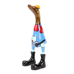 Drvena plava patka majstor s alatom