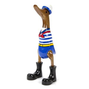 Drvena plavo-bijela patka mornar s mašnom