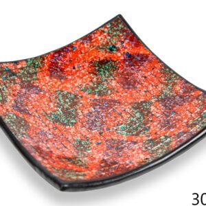 Crna zdjela s narančastim stakalcima i obrisima raznih boja, 30cm