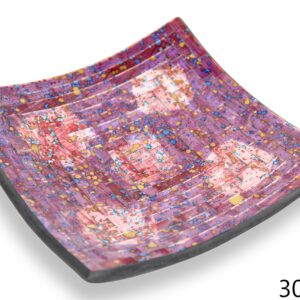 Crna zdjela s ljubičastim stakalcima i žutim točkicama, 30cm