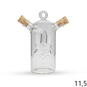 Mala staklena ravna boca s unutarnjim oblikom zvijezde