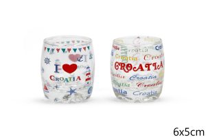 Staklene čaše s natpisom Croatia u raznim bojama (SET 6 kom.)