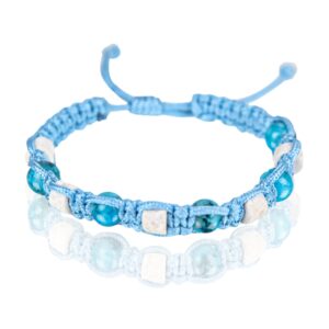 Plave narukvice s kamenom i plavim kuglicama (SET 10 kom.)