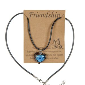 Ogrlice srca raznih boja na crnom konopu (SET 12 kom.)