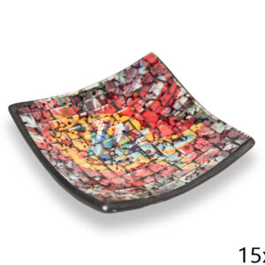 Crna zdjela s mix stakalcima i ribom po sredini, 15cm