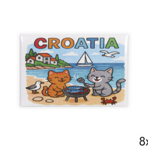 Pravokutni magnet s mačkama koje peku ribu