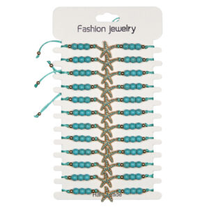 Narukvice sa zvijezdama od cirkona i plavim perlicama (SET 12 kom.)