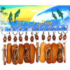 Drveni privjesci japanke s dupinom (SET 12 kom.)