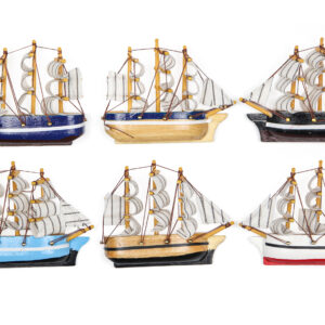 Magneti drveni jedrenjak, raznih boja (SET 12 kom.)