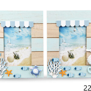 Drveni natural-tirkizni okviri s tendom (SET 4 kom.)