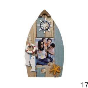 Drveni plavo-smeđi okviri u obliku broda s morskim motivima (SET 4 kom.)