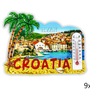 Magneti s termometrom i palmama, Hvar Croatia (SET 12 kom.)