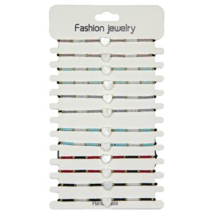 Narukvice sa sitnim perlicama i sedefnim srcem (SET 12 kom.)