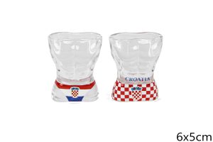 Staklene čašice s muškim tijelom i kupaćima Croatia (SET 12 kom.)