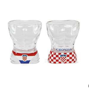 Staklene čašice s muškim tijelom i kupaćima Croatia (SET 12 kom.)