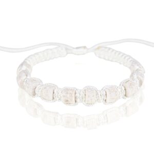 Narukvice s kamenom, bijeli konop (SET 10 kom.)