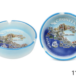 Keramičke plave pepeljare s reljefnim prikazom Hrvatske (SET 4 kom.)