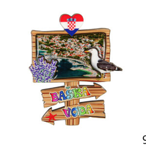 Drveni magneti s tablom Baška Voda (SET 24 kom.)