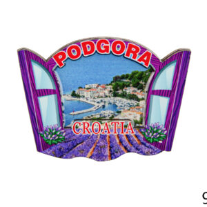Drveni magneti prozor i lavanda, Podgora Croatia (SET 24 kom.)