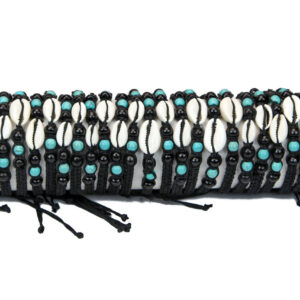 Crne narukvice s kauri školjkom i drvenim perlicama (SET 50 kom.)