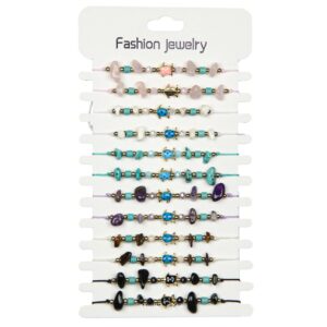 Narukvice s kamenčićima, perlicama i kornjačom (SET 12 kom.)