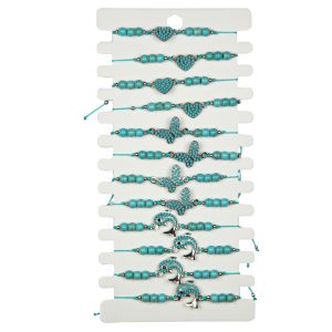Narukvice s tirkiznim perlicama i raznim motivima (SET 12 kom.)