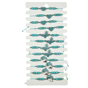 Narukvice s tirkiznim perlicama i raznim motivima (SET 12 kom.)