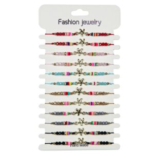 Narukvice s perlicama i metalnom zvijezdom (SET 12 kom.)